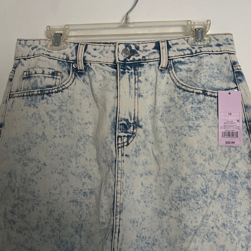 Wild Fable Light Blue Acid Wash Midi Skirt - Picture 2 of 4